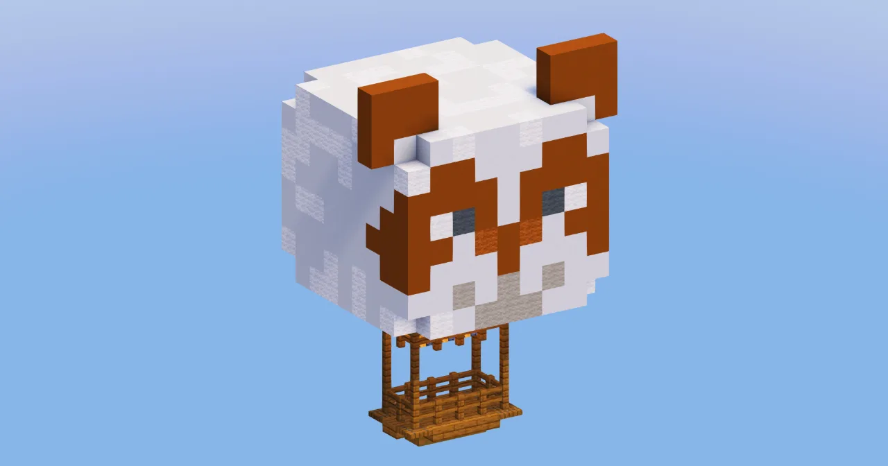 Brown Panda Hot Air Balloon — Minecraft Build by LeonisBuilds