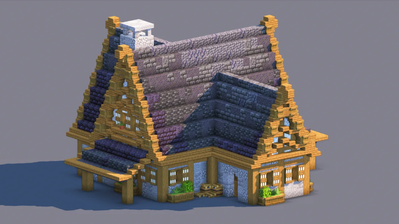 Minecraft Medieval House | Fully Decorated Interior | Survival House Download | Deepslate Edition — Minecraft Build by RaekonBuilds