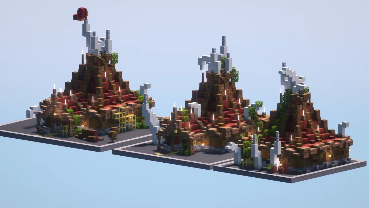 Orchish Pyramidal Huts 1-3 — Minecraft Build by LeonisBuilds