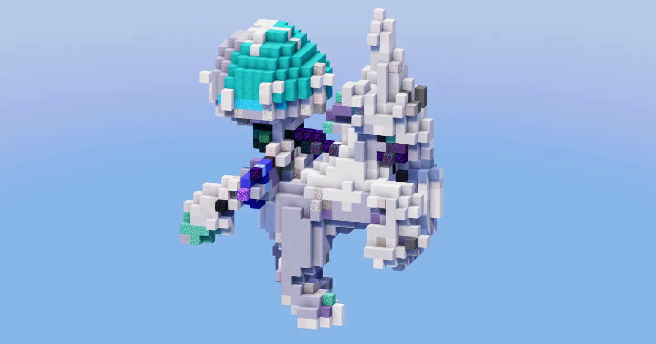 Ice Rider Calyrex from Pokemon — Minecraft Build by LeonisBuilds