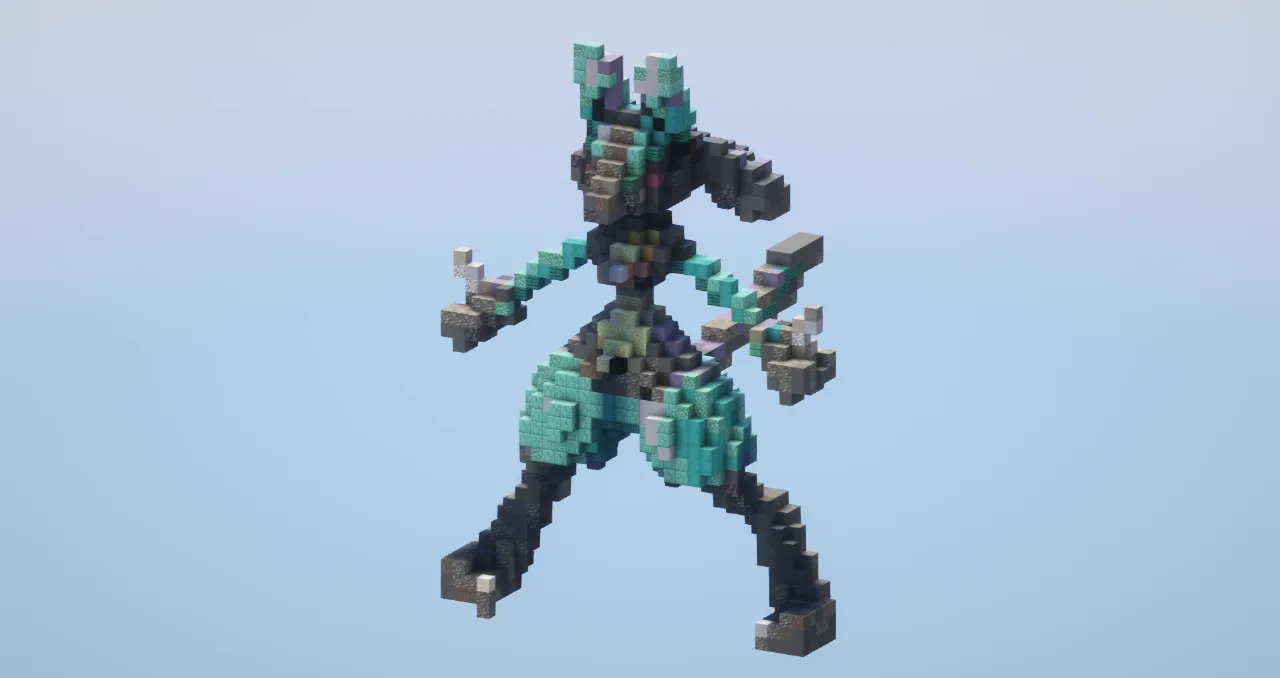 Lucario from Pokemon — Minecraft Build by LeonisBuilds