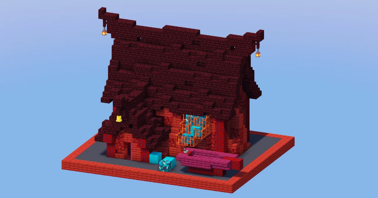 Nether Medieval Fisherman House — Minecraft Build by LeonisBuilds