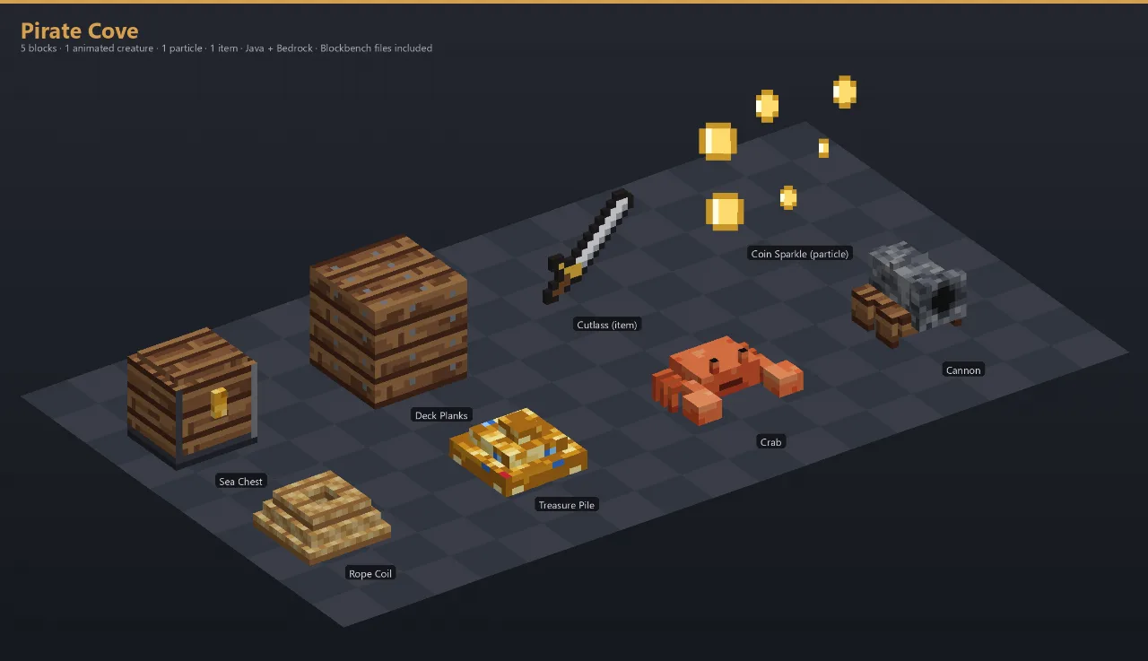 Pirate Cove Asset [Java + Bedrock + Blockbench] — Minecraft Resource Pack by ScorpionTeam