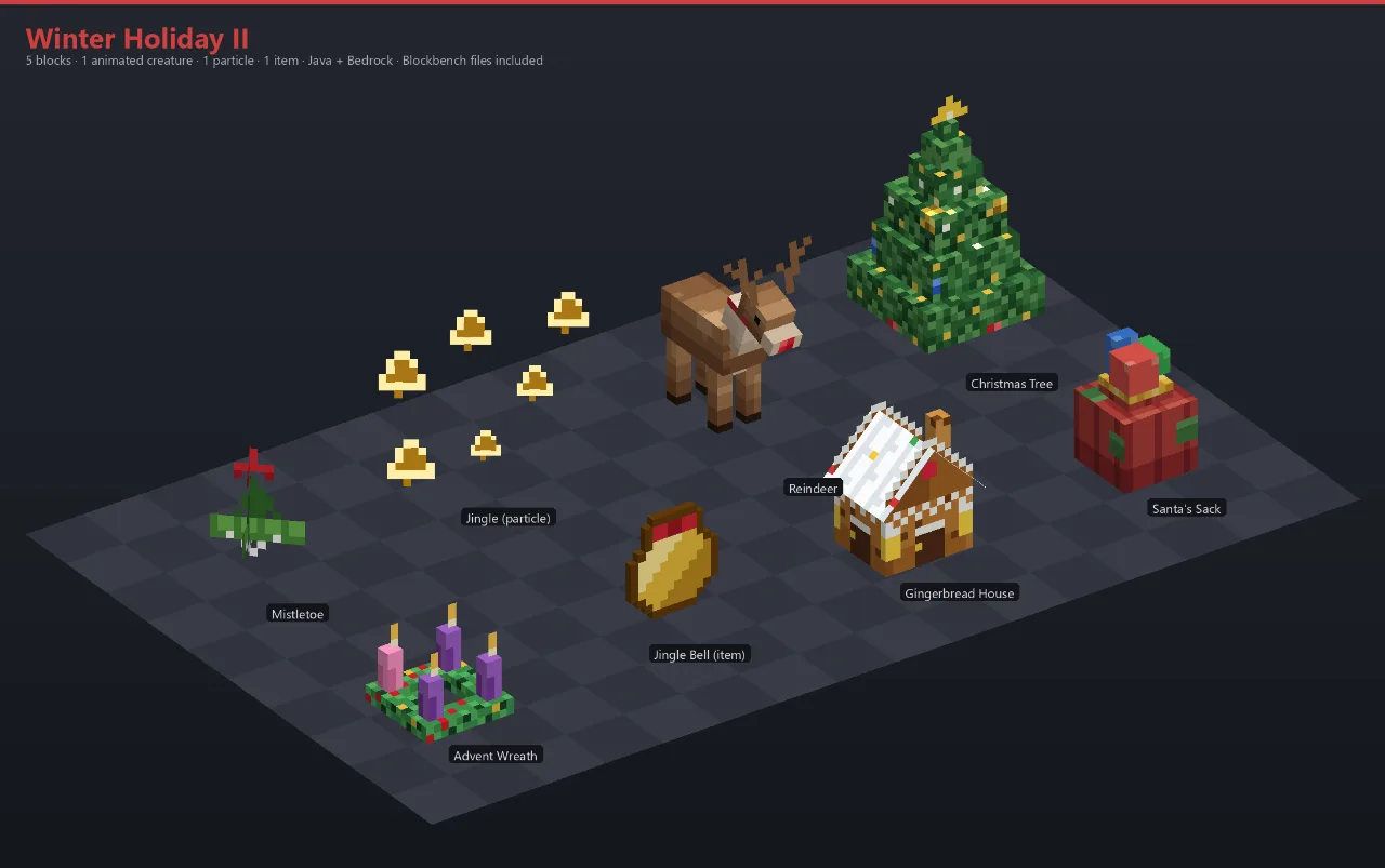 Winter Holiday II Asset Download [Java + Bedrock + Blockbench] — Minecraft Resource Pack by ScorpionTeam