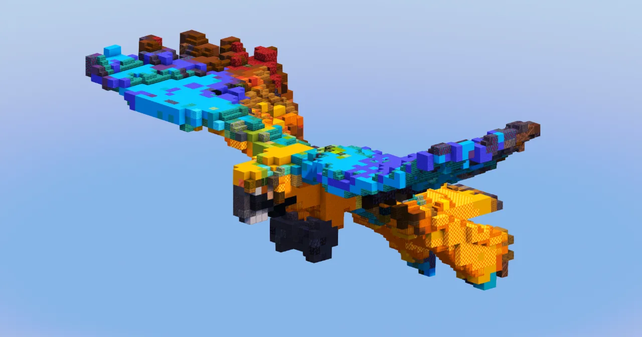 Light Blue Macaw Parrot — Minecraft Build by LeonisBuilds