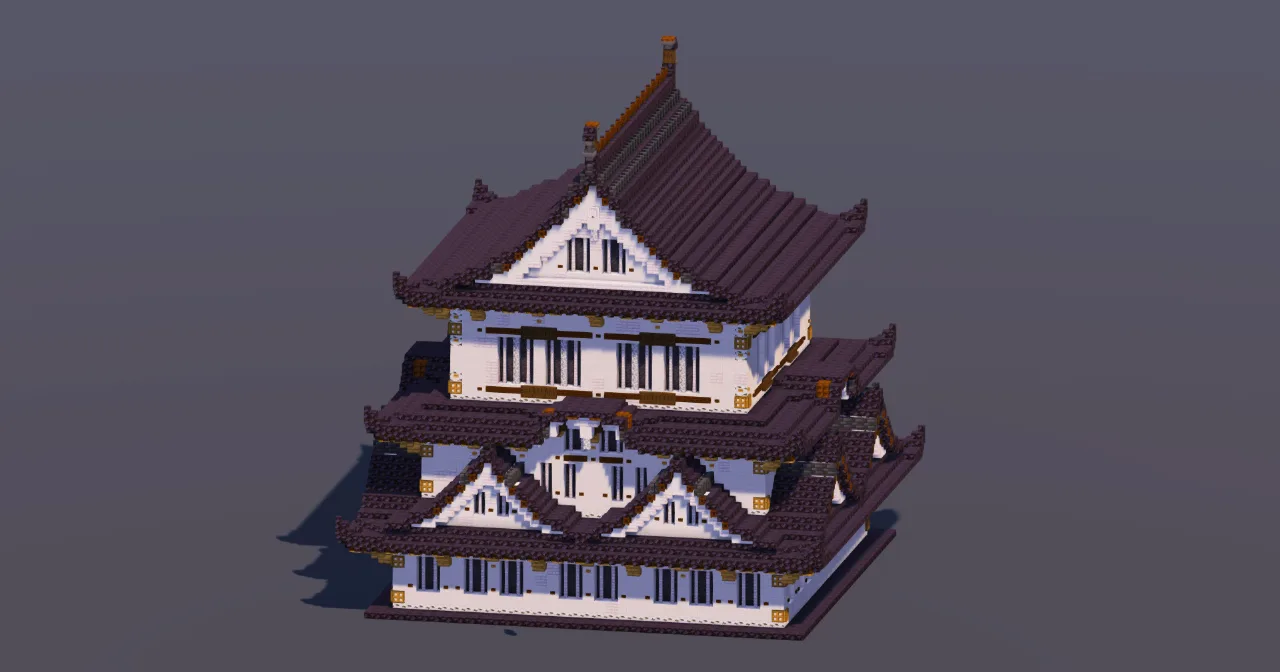 Medium Japanese Castle Black — Minecraft Build by MellowHat