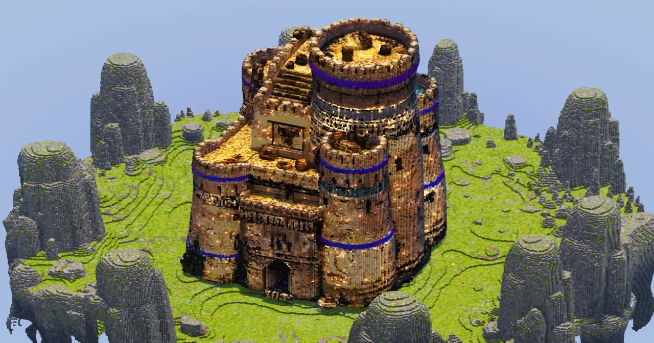 Sandstone Medieval Castle — Minecraft Build by StrongholdStudios