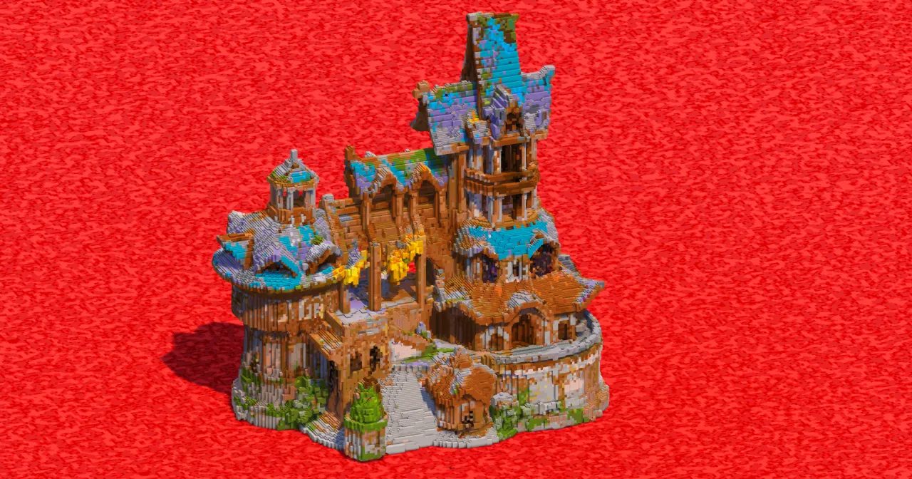 Elven Manor Blue Roof — Minecraft Build by ImpossibleBuilds