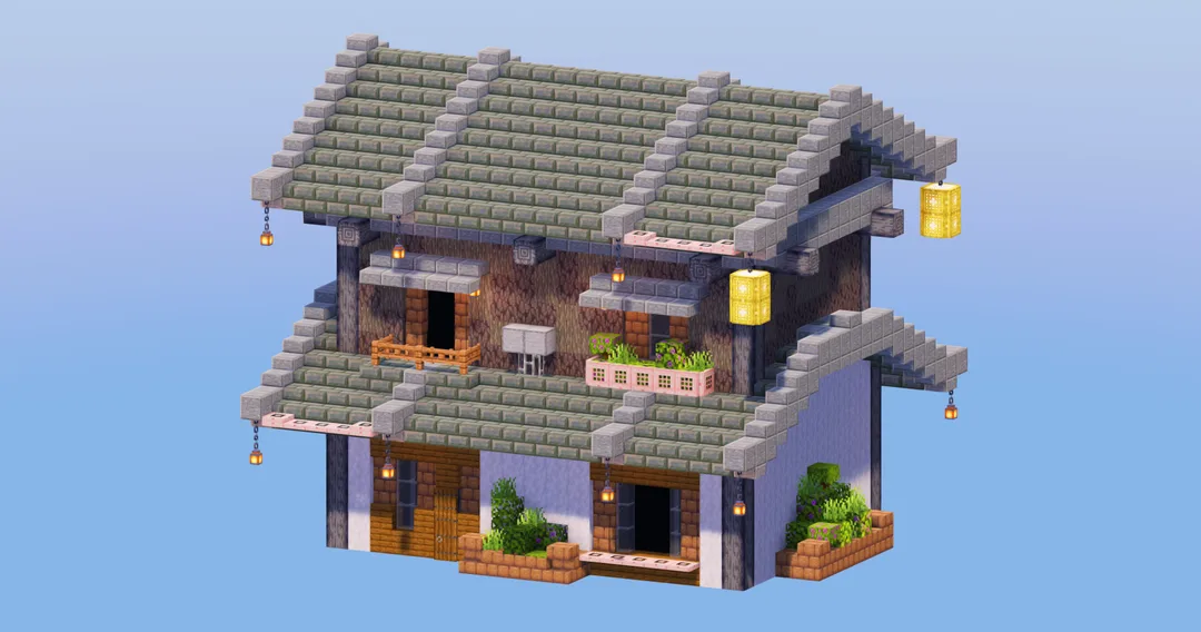 Tuff Japanese House 4 — Minecraft Build by LeonisBuilds