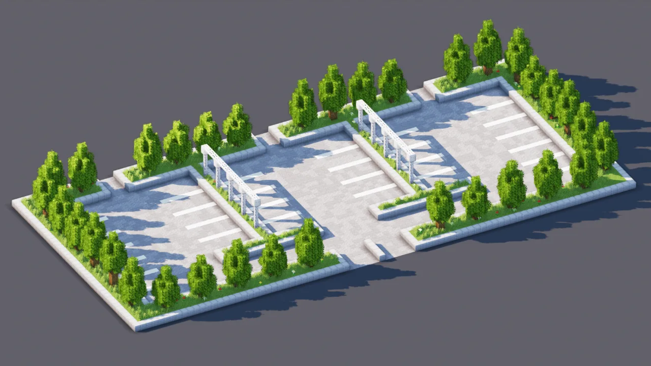 Empty Modern Parking Lot | Eco City Infrastructure — Minecraft Build by RaekonBuilds