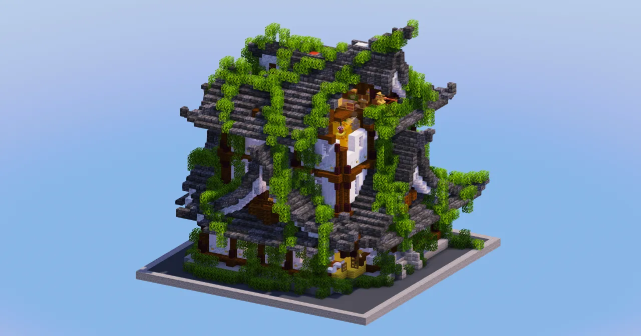 Ruined Overgrown Japanese Temple — Minecraft Build by LeonisBuilds
