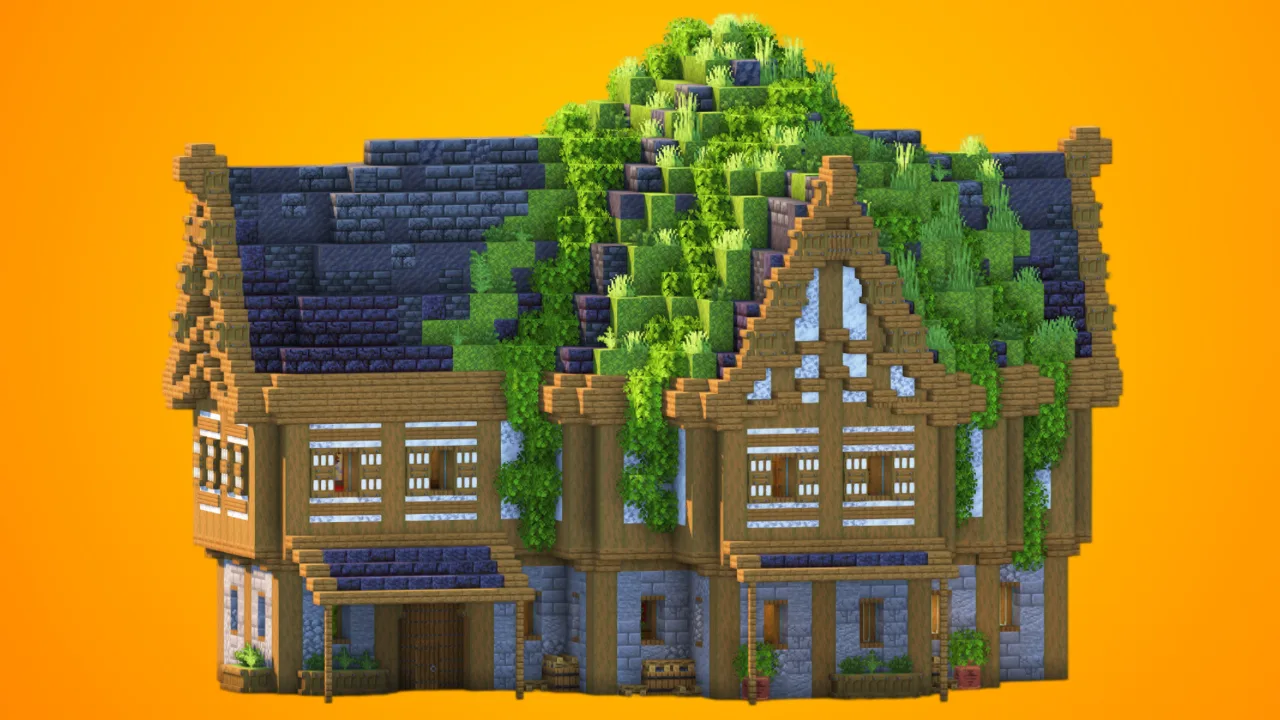 Overgrown Medieval House | Fully Furnished Interior (World, Litematica & WorldEdit) — Minecraft Build by RaekonBuilds