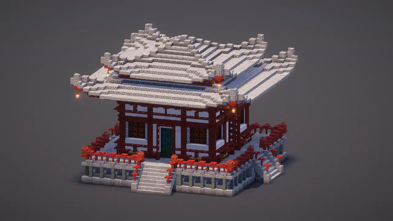 Small Gray Japanese Pagoda — Minecraft Build by MellowHat