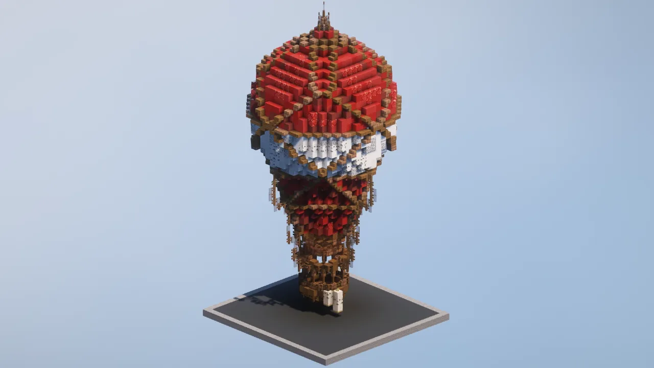 Red Hot Air Baloon — Minecraft Build by LeonisBuilds