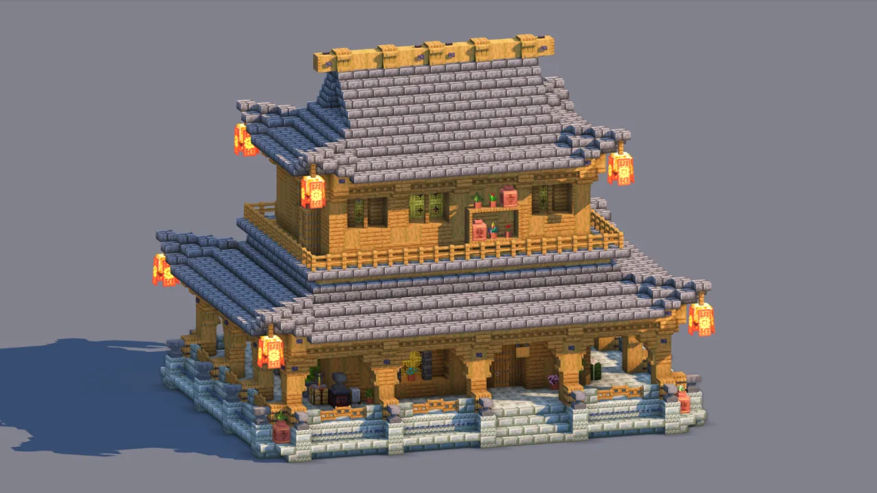 Japanese House – Fully Decorated Interior | Download — Minecraft Build by RaekonBuilds