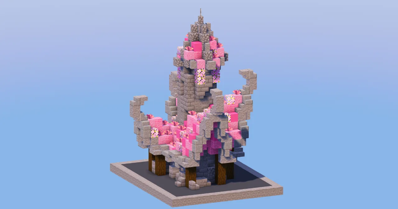 Pink Medieval Fantasy House 4 — Minecraft Build by LeonisBuilds