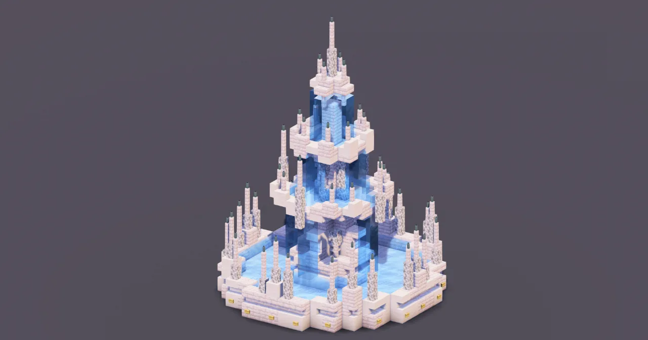 White Gothic Fountain — Minecraft Build by MellowHat