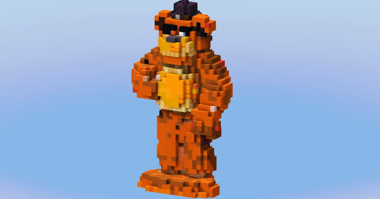 Freddy Fazbear from FNAF Five Days At Freddy — Minecraft Build by LeonisBuilds