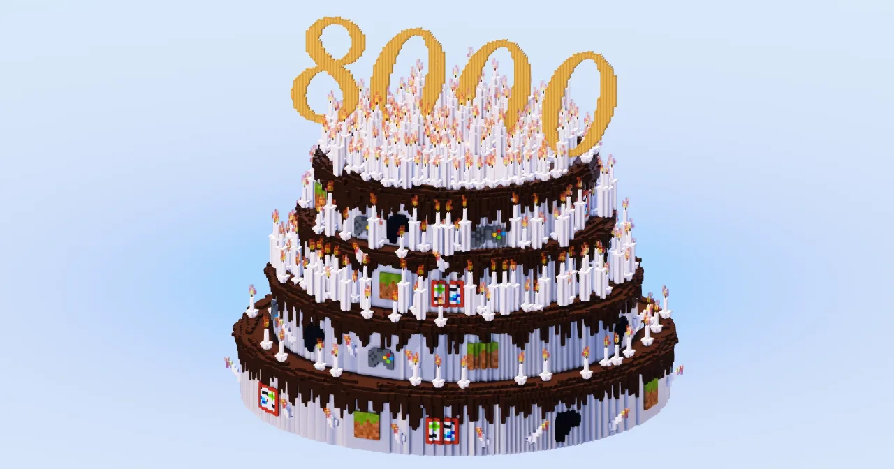 8000 Followers on Patreon Cake | FREE — Minecraft Build by LeonisBuilds