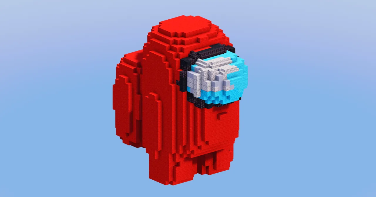 Red Amongus Crewmate from Amongus — Minecraft Build by LeonisBuilds
