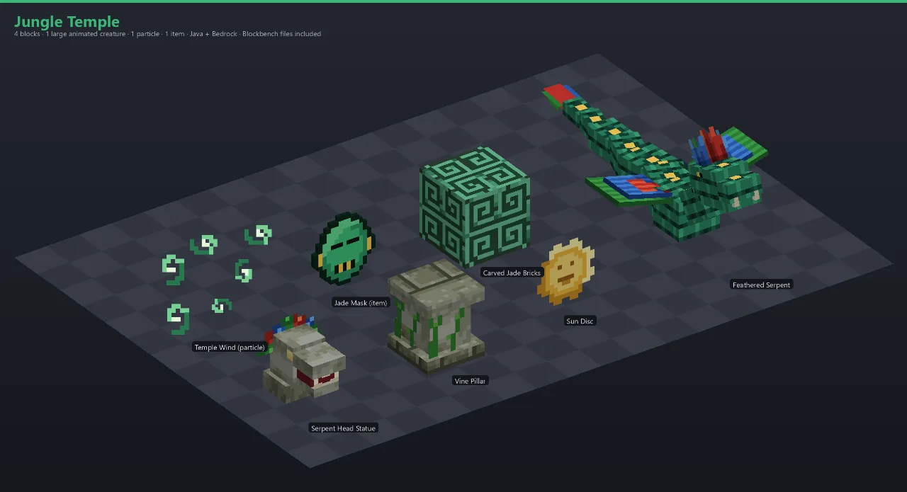 Jungle Temple Asset [Java + Bedrock + Blockbench] — Minecraft Resource Pack by ScorpionTeam
