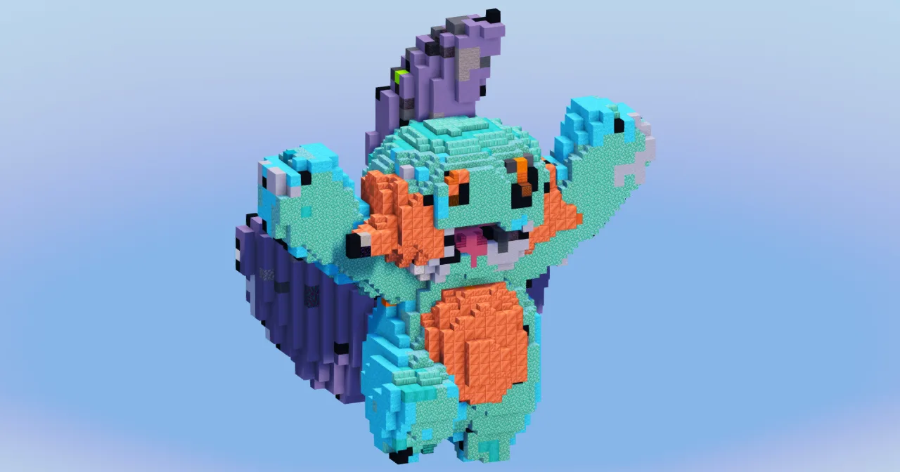 Marshtomp from Pokemon — Minecraft Build by LeonisBuilds