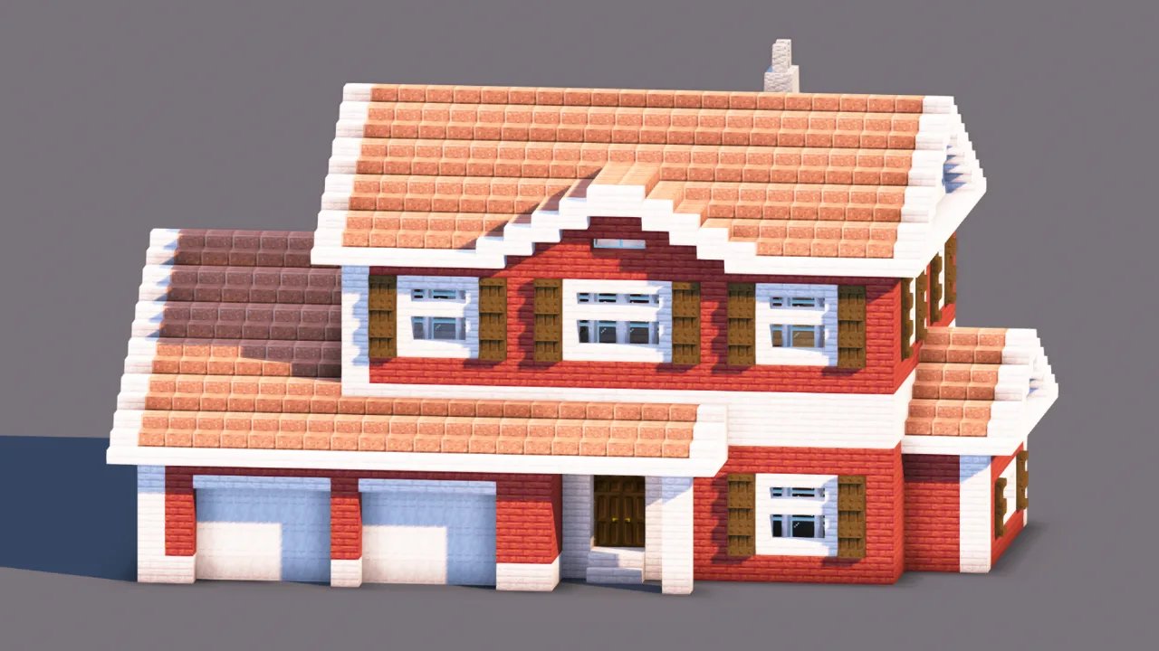Two-Story Suburban Family Home | Double Garage — Minecraft Build by RaekonBuilds