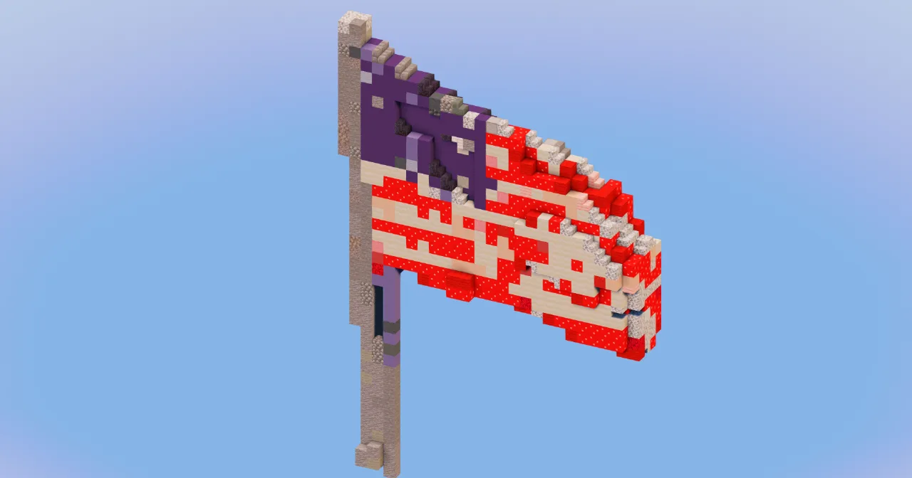 USA National Flag — Minecraft Build by LeonisBuilds