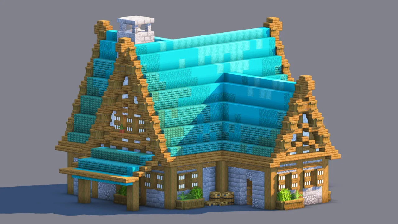 Minecraft Medieval House | Fully Decorated Interior | Survival House Download | Warped Edition — Minecraft Build by RaekonBuilds