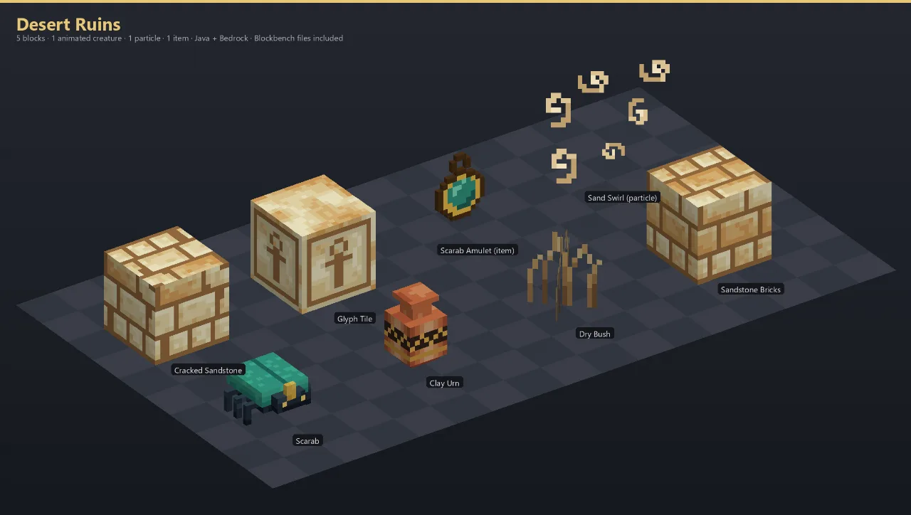 Desert Ruins Asset [Java + Bedrock + Blockbench] — Minecraft Resource Pack by ScorpionTeam