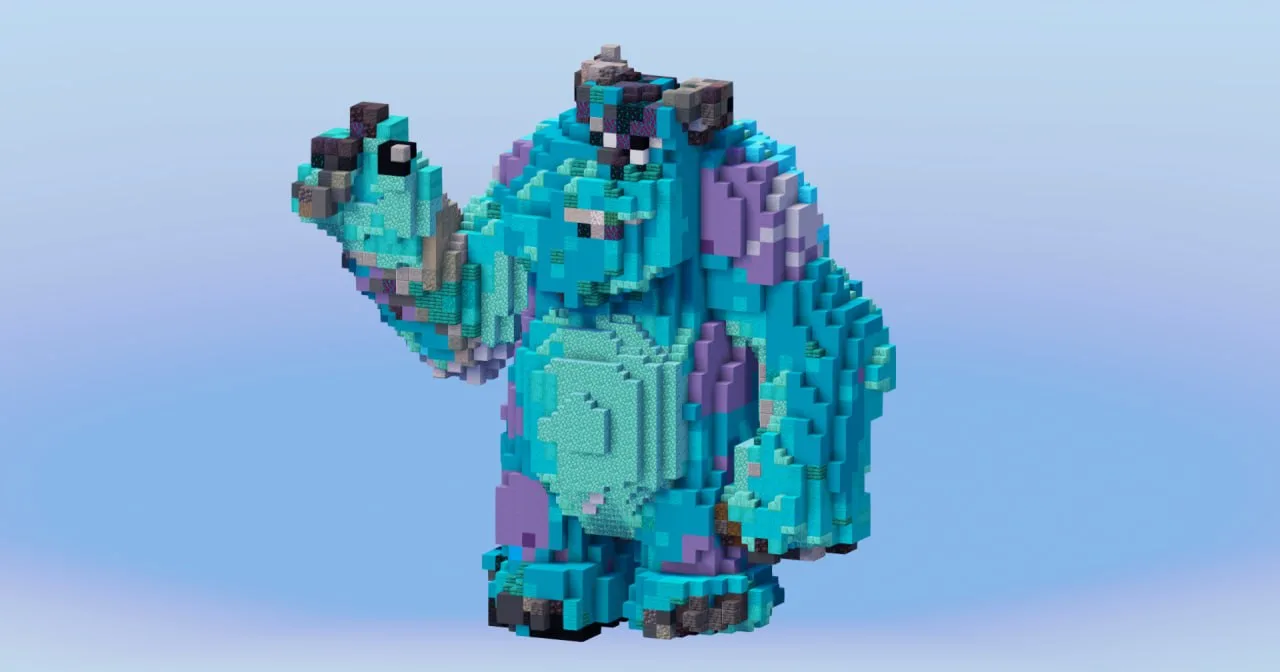 Sulley from Disney Monsters & Co — Minecraft Build by LeonisBuilds