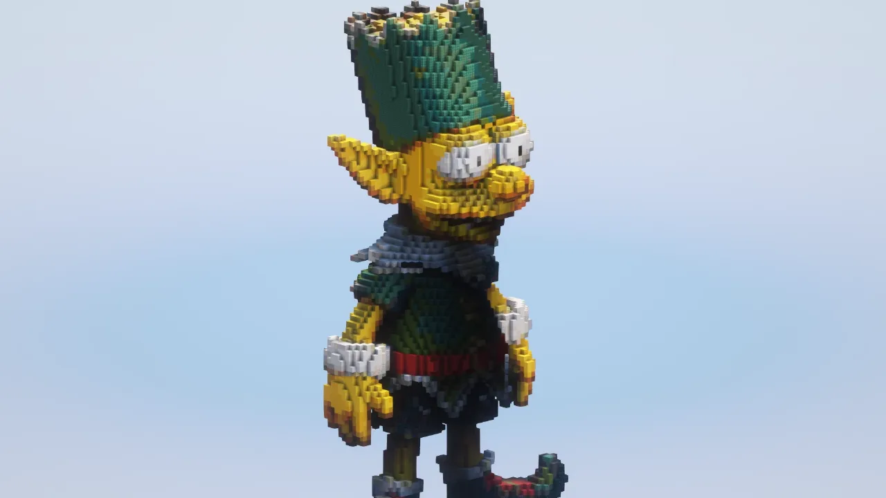Christmas Bart Simpson — Minecraft Build by LeonisBuilds