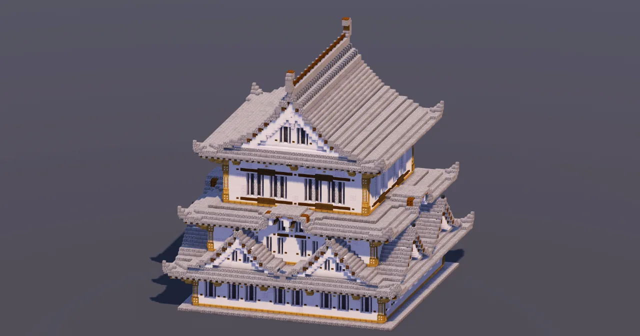 Medium Japanese Castle Gray — Minecraft Build by MellowHat