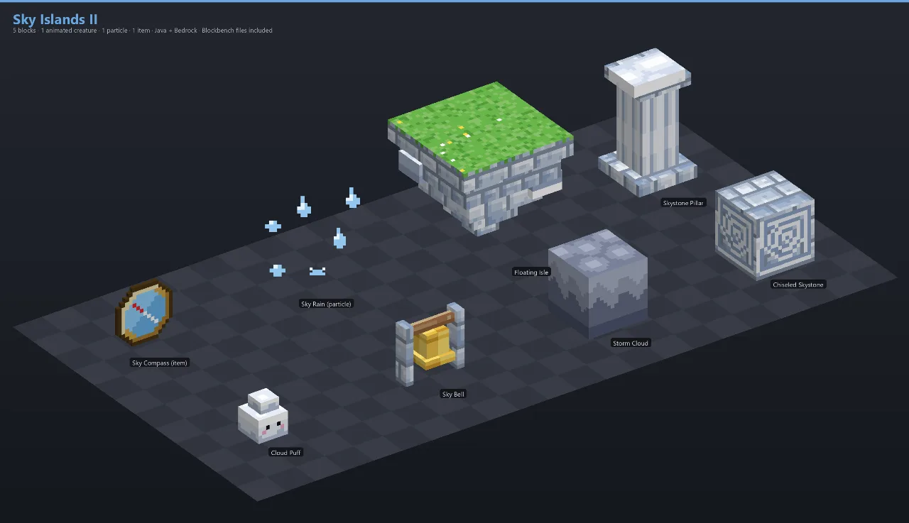 Sky Islands II Asset Download [Java + Bedrock + Blockbench] — Minecraft Resource Pack by ScorpionTeam