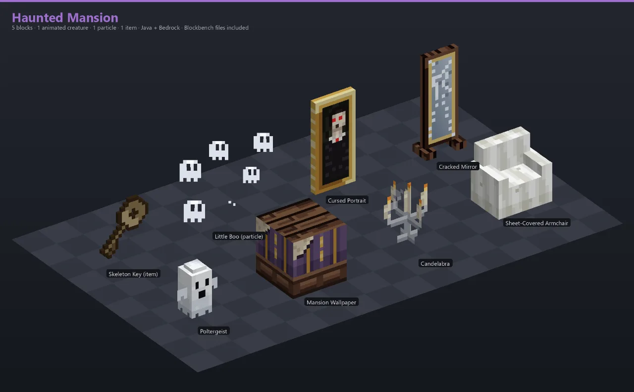 Haunted Mansion Asset Download [Java + Bedrock + Blockbench] — Minecraft Resource Pack by ScorpionTeam