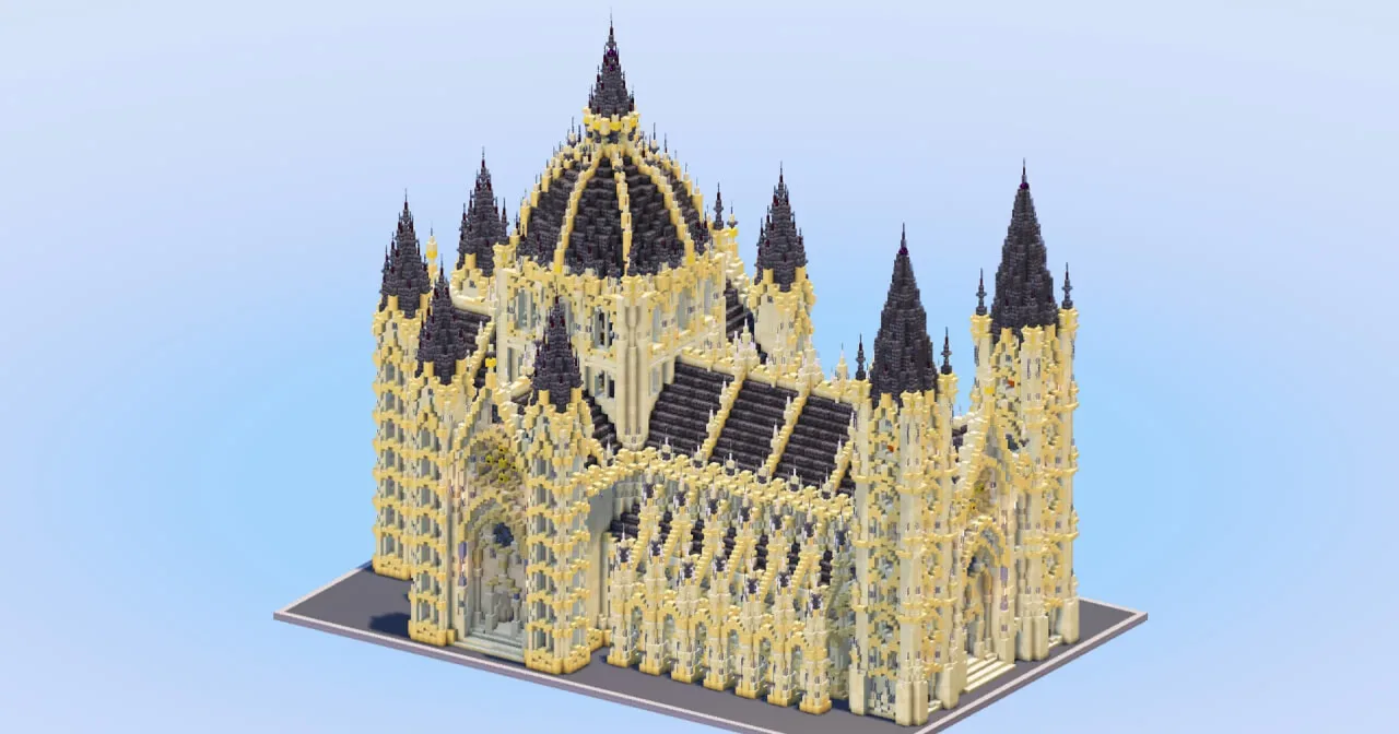 Gothic Cathedral v2 Sandstone — Minecraft Build by LeonisBuilds