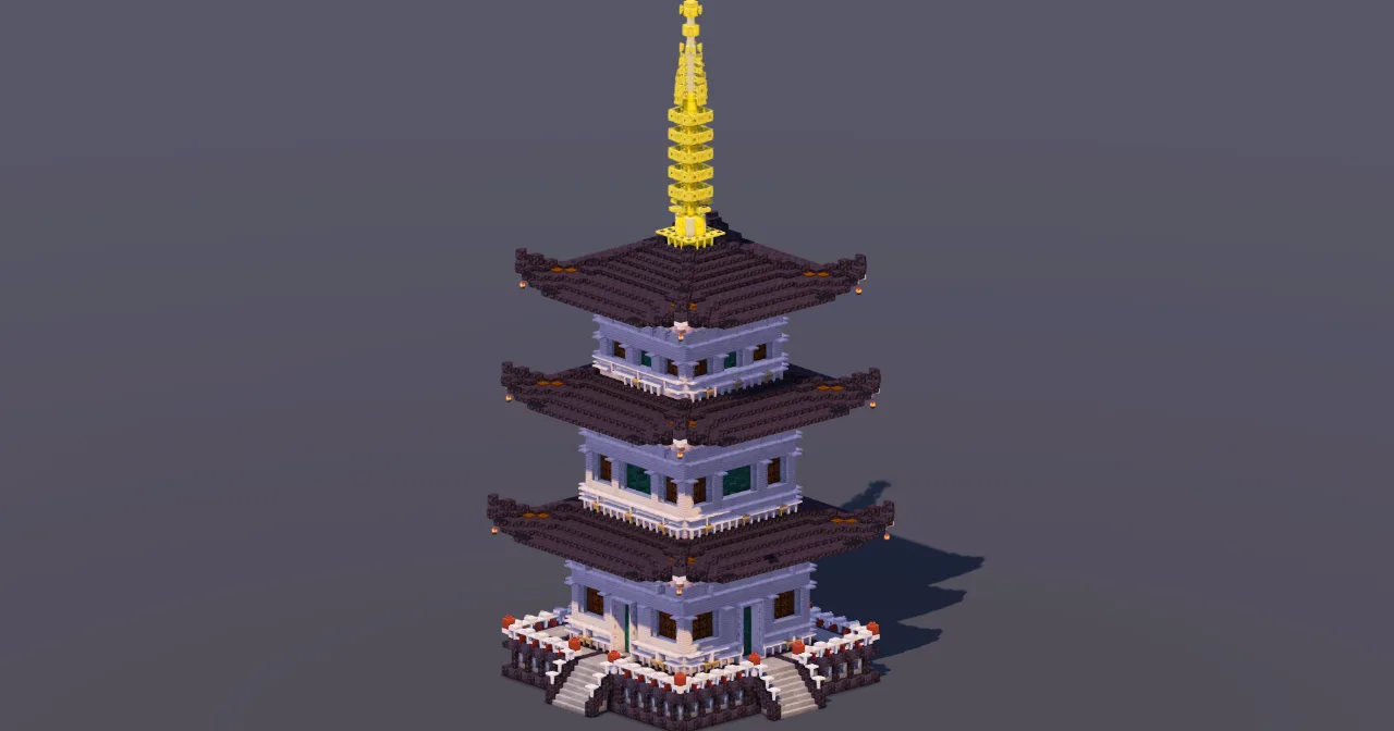Medium Japanese Pagoda Black — Minecraft Build by MellowHat