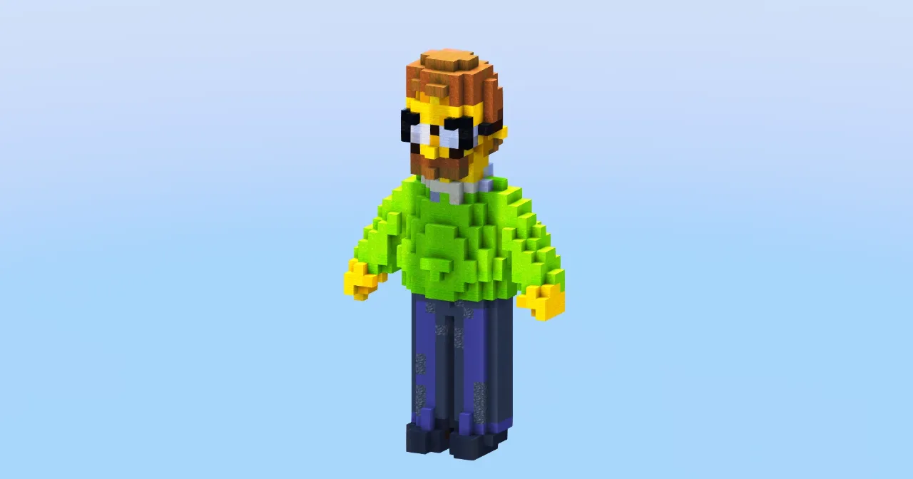 Ned from the Simpsons — Minecraft Build by LeonisBuilds