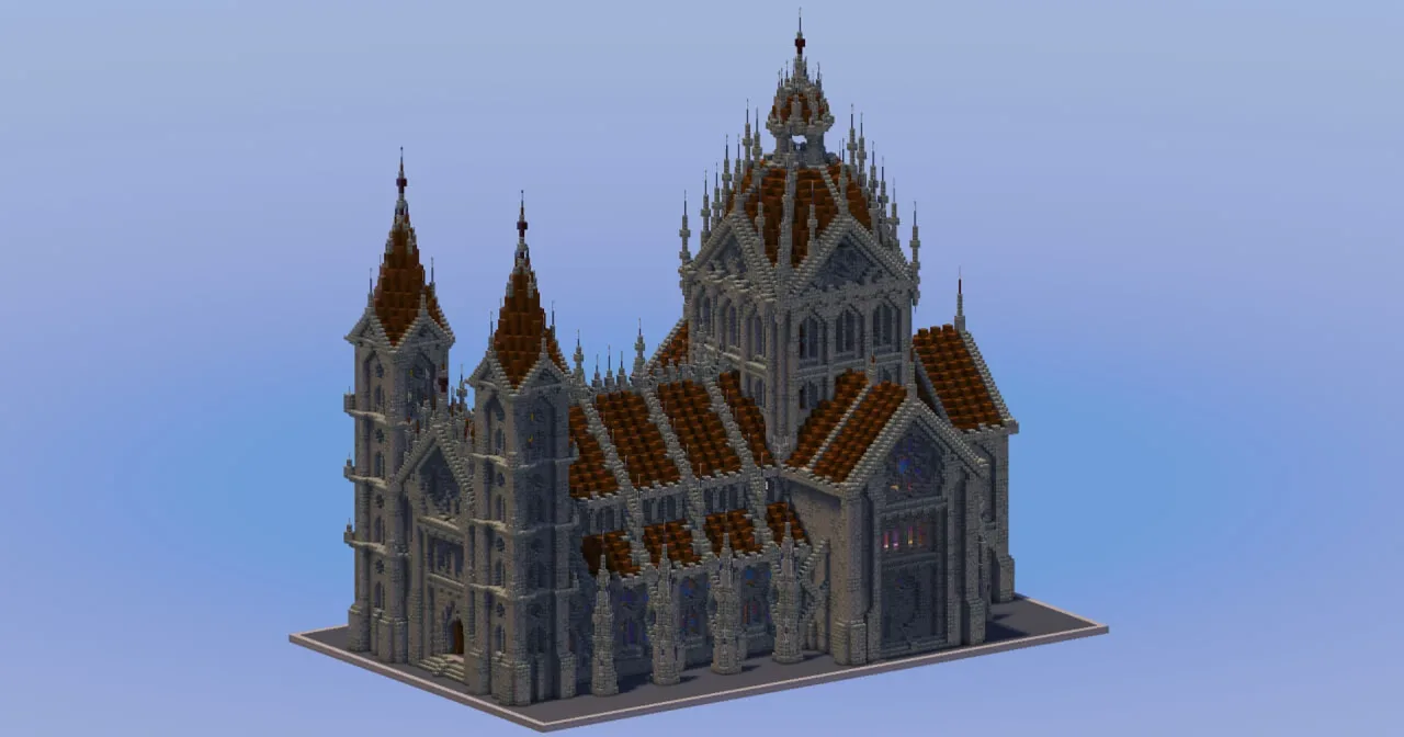 Gothic Cathedral tuff version — Minecraft Build by LeonisBuilds