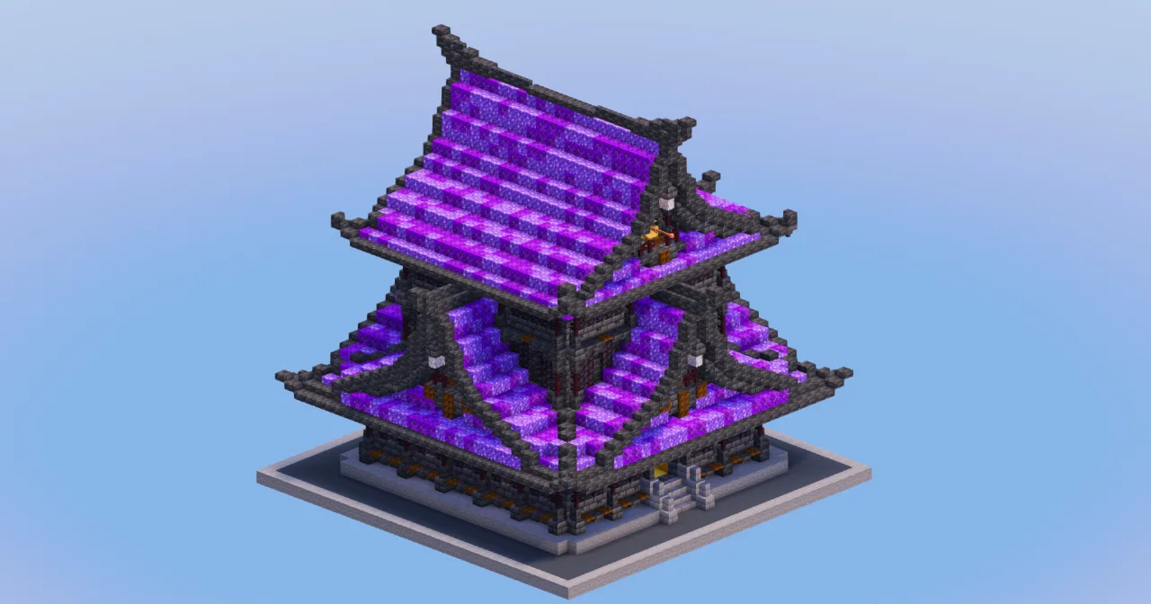 Dark Amethyst Japanese Temple — Minecraft Build by LeonisBuilds