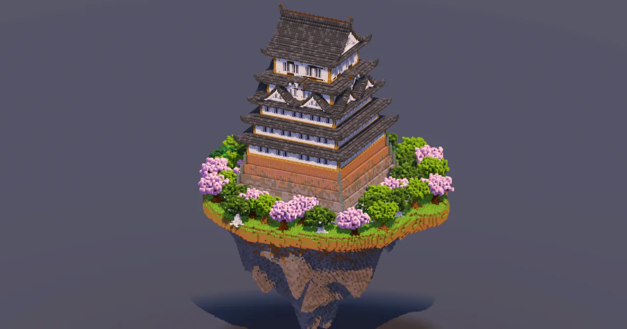 Floating Island Japanese Castle — Minecraft Build by MellowHat