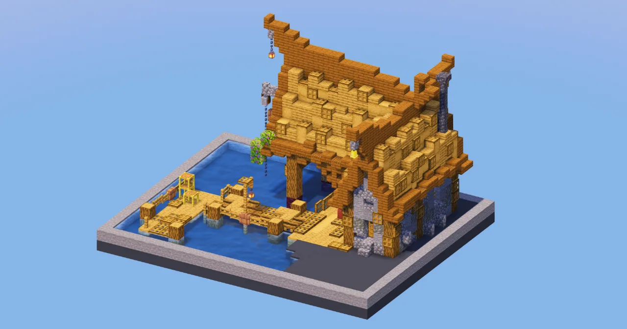 Oak Medieval Wharf — Minecraft Build by LeonisBuilds