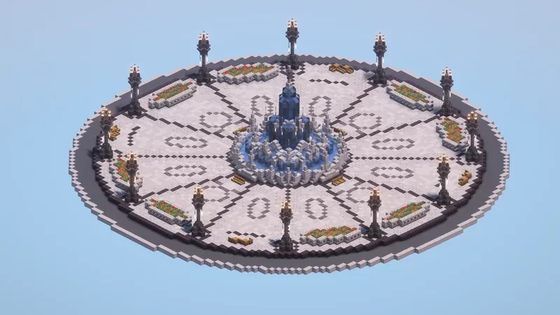 Gothic Square with Fountain — Minecraft Build by LeonisBuilds