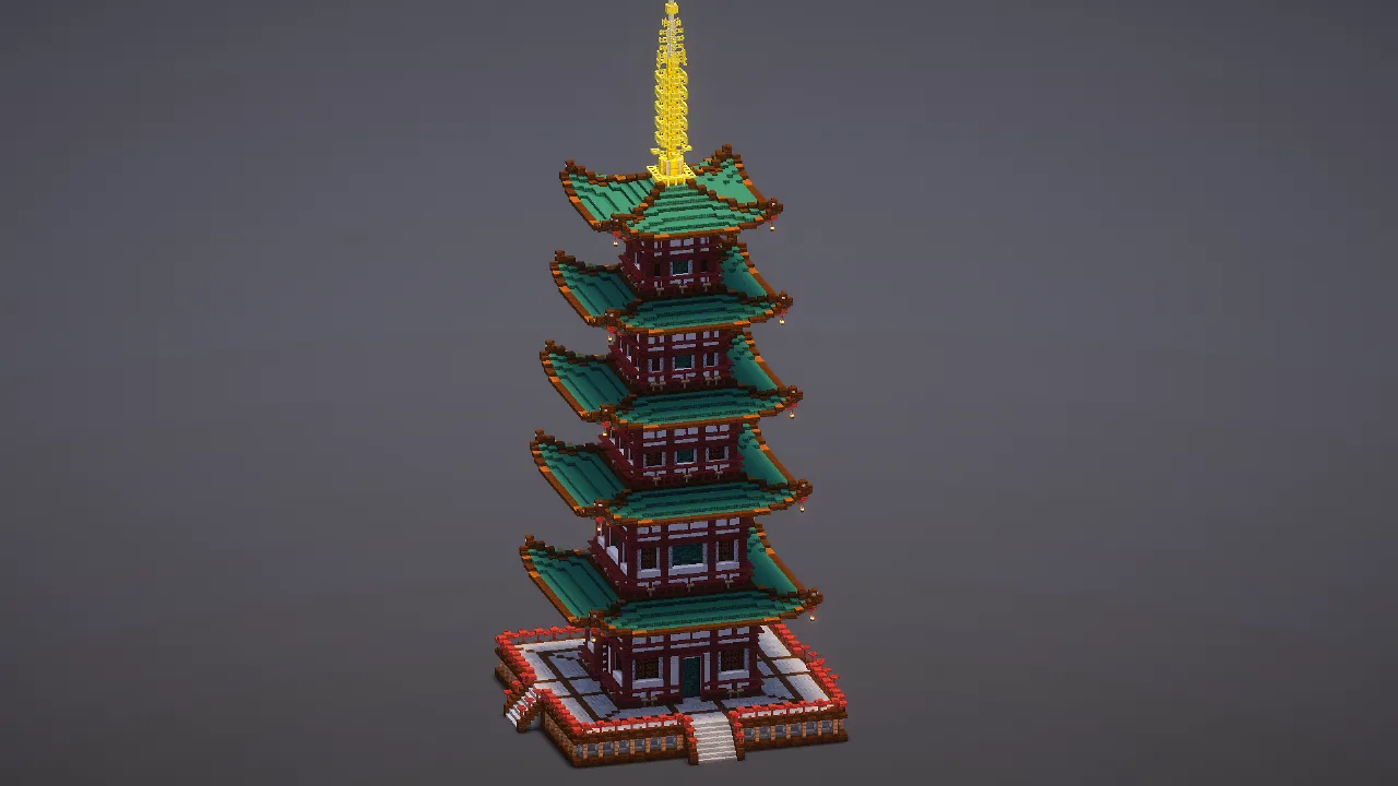 Green Japanese Pagoda — Minecraft Build by MellowHat