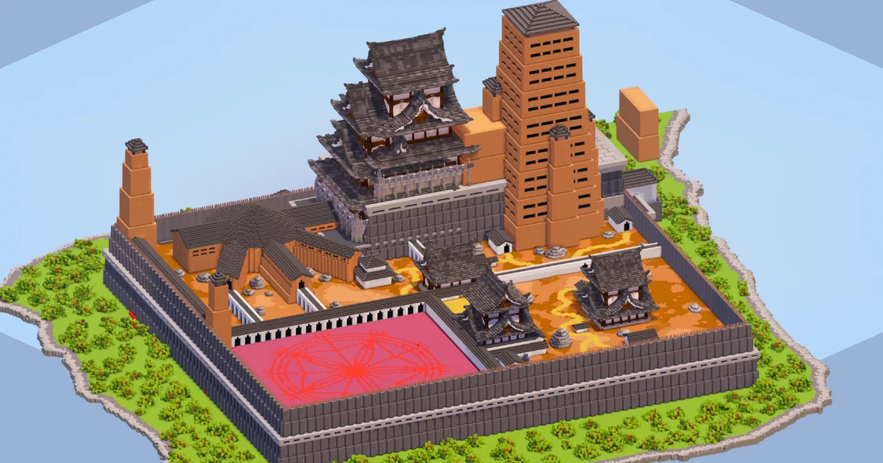 Hozuki Castle 300x300 Blocks Fully Built Map, 1:1 from Boruto — Minecraft Build by LeonisBuilds