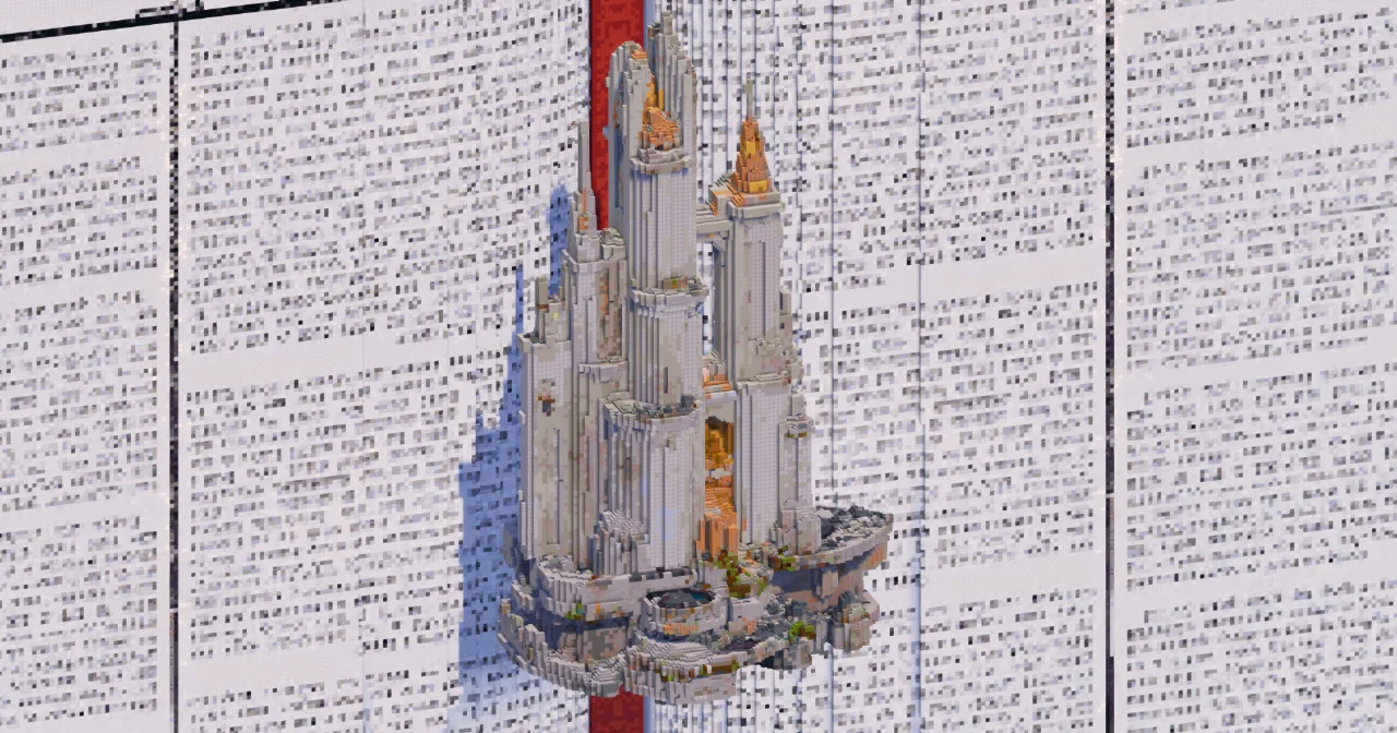 White Gold Megatower — Minecraft Build by TheBibleOfBuilding