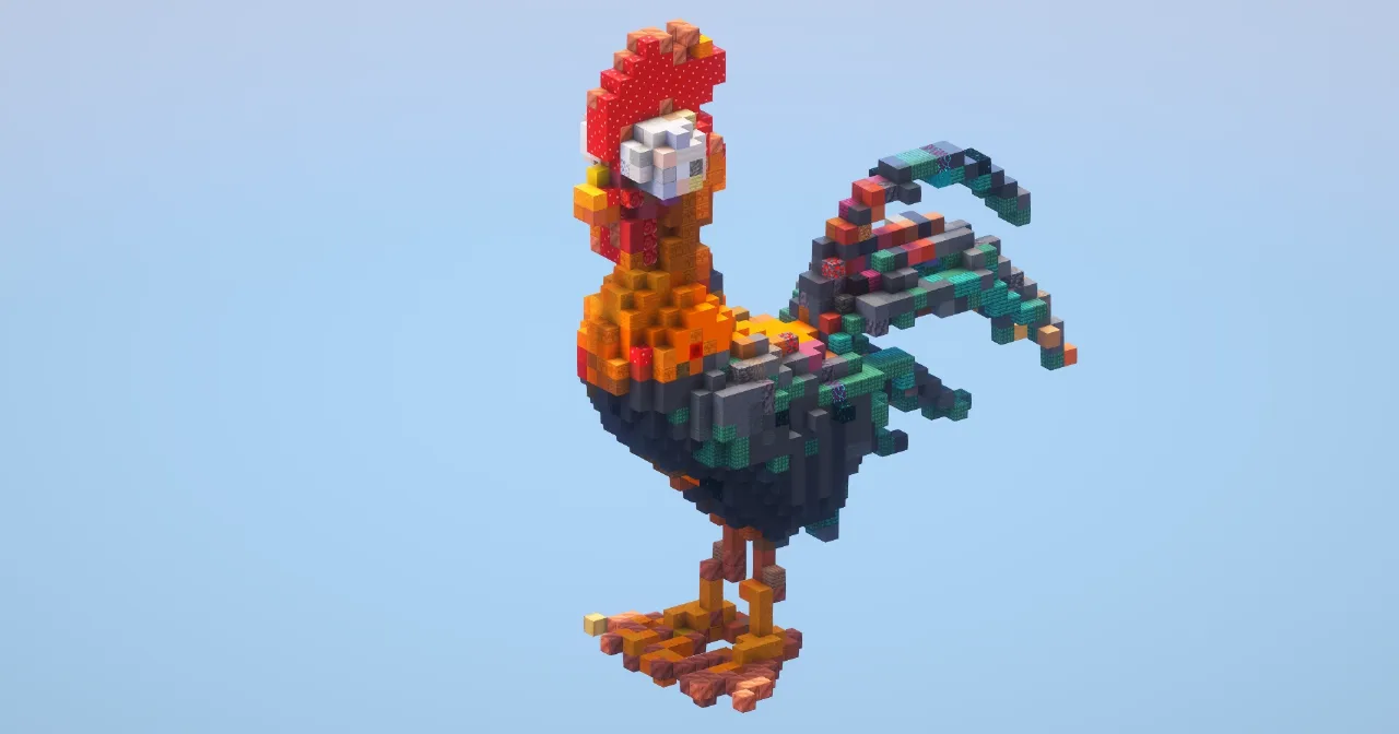 Hay Day Rooster small‎ — Minecraft Build by LeonisBuilds