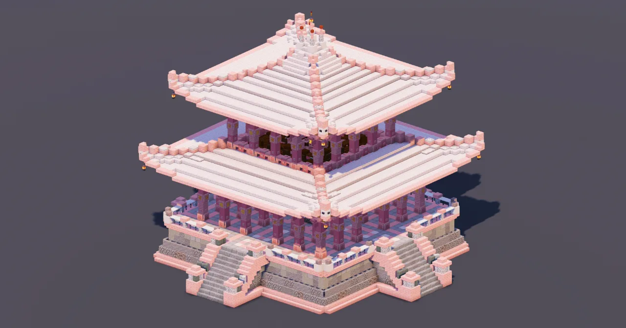 White Cherry Japanese Temple — Minecraft Build by MellowHat