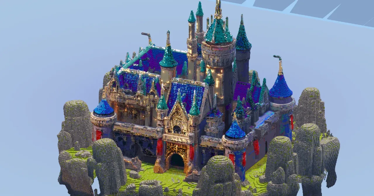 Blue Fantasy Castle — Minecraft Build by StrongholdStudios