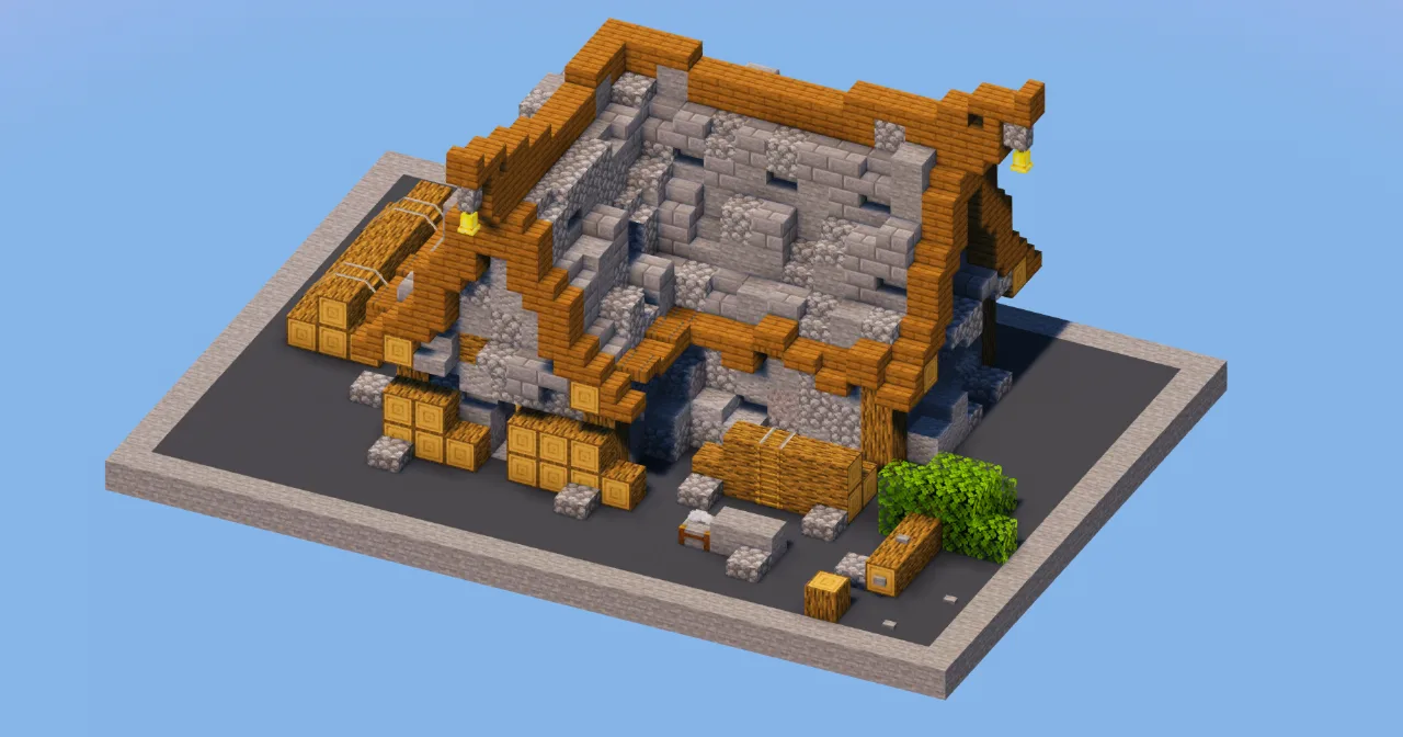 Stone Medieval Lumberjack House — Minecraft Build by LeonisBuilds